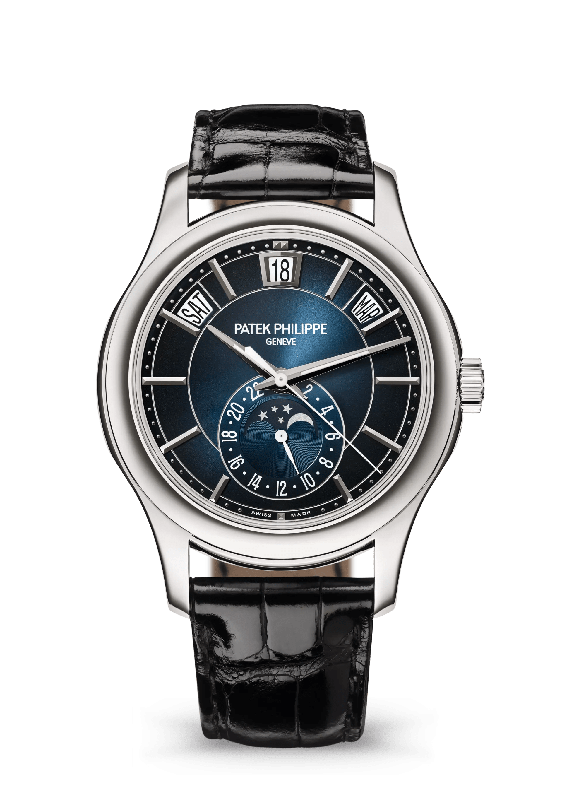 Patek Philippe Annual Calendar 5205 White Gold Blue, Referentie 5205G-013