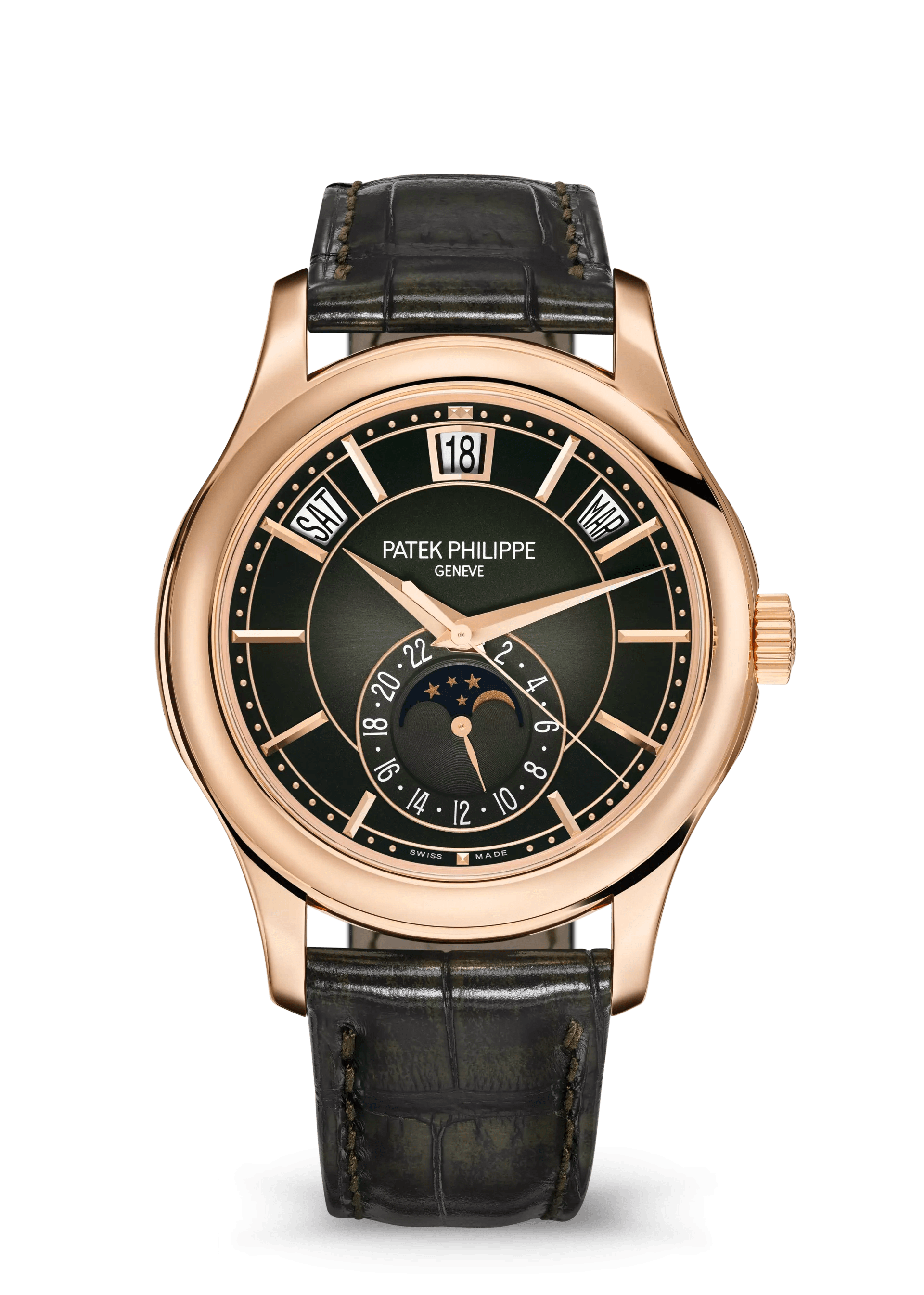 Patek Philippe Annual Calendar 5205 Rose Gold Green, Referentie 5205R-011