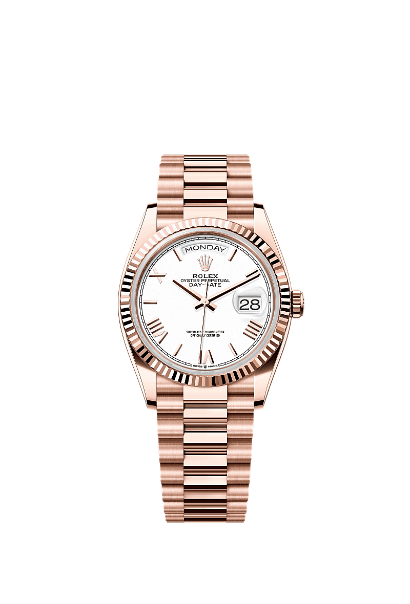 Rolex Day Date 36 Steel Everose White President, Reference 128235-0070