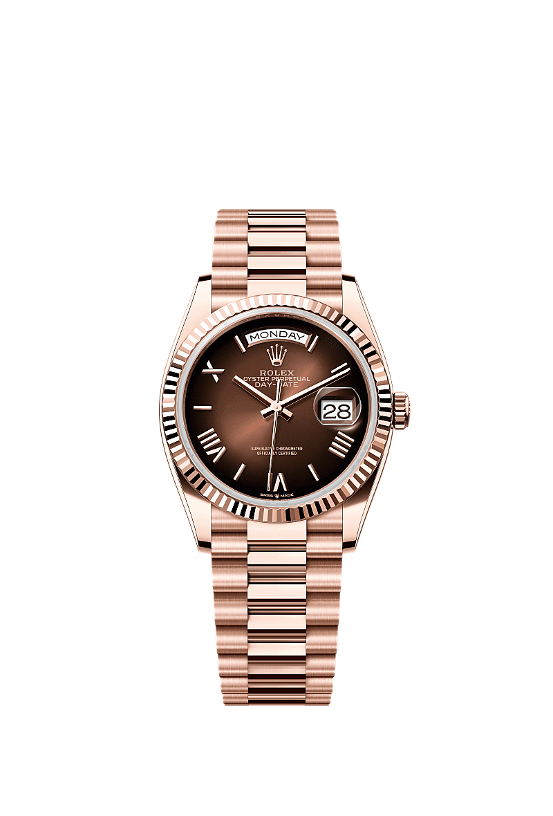 Rolex Day Date 36 Steel Everose Brown President 128235-0075
