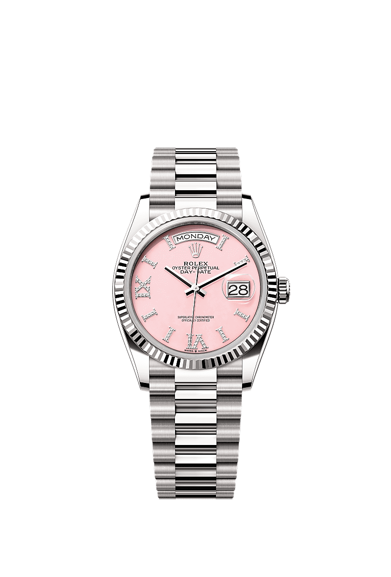 Rolex Day Date 36 White Gold Fluted Opal Diamond President, Reference 128239-0021